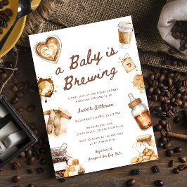 Baby Braut Kaffee Brown Babydusche Einladung