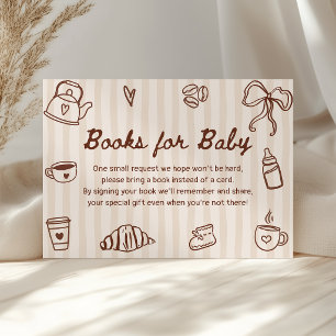 Baby braut Kaffee Bücher für Baby zur Babyparty Begleitkarte