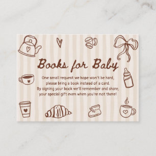 Baby braut Kaffee Bücher für Baby zur Babyparty Begleitkarte