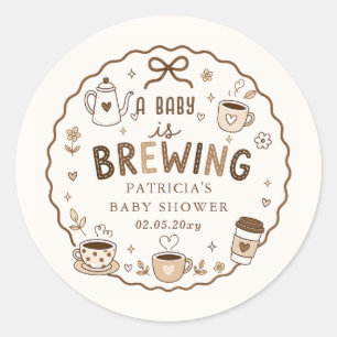 Baby braut Kaffee geschlechtsneutrale Babyparty Runder Aufkleber