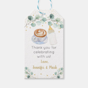 Baby Braut Kaffee Greenery Babydusche Geschenkanhänger