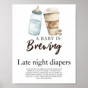 Baby braut Kaffee Nachtwindeln Spiel Poster