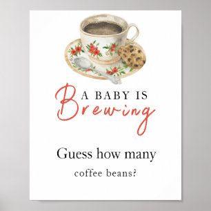 Baby braut Kaffee Wie viele Kaffeebohnen Poster