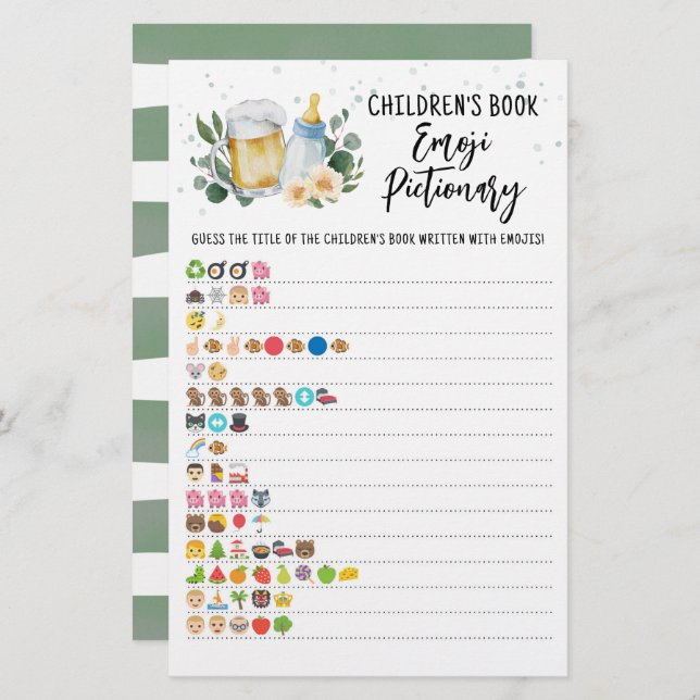 Baby braut Kinderbuch Emoji Pictionary (Vorne/Hinten)