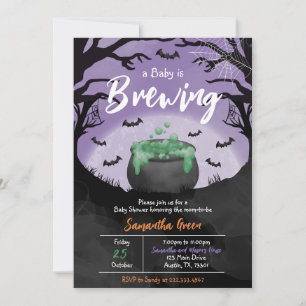 Baby braut Lila Halloween-Kinderdusche Einladung