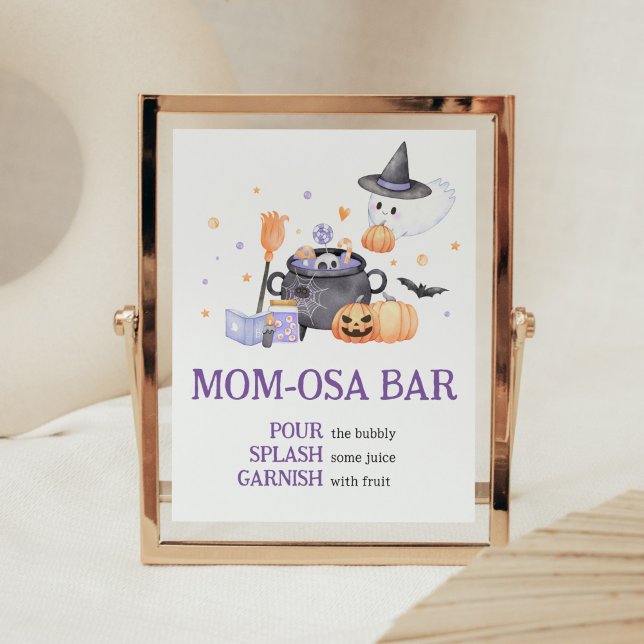 Baby braut Lila Halloween Mama Osa Bar Poster (Baby is Brewing Baby Shower Mom Osa Bar Sign)