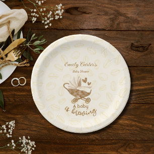 Baby braut Niedliche Pram Baby Dusche Teller