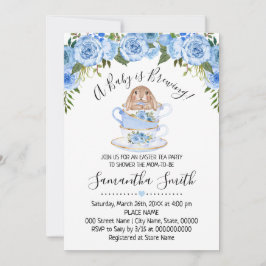 Baby braut Osterdusche Blauer Einladung