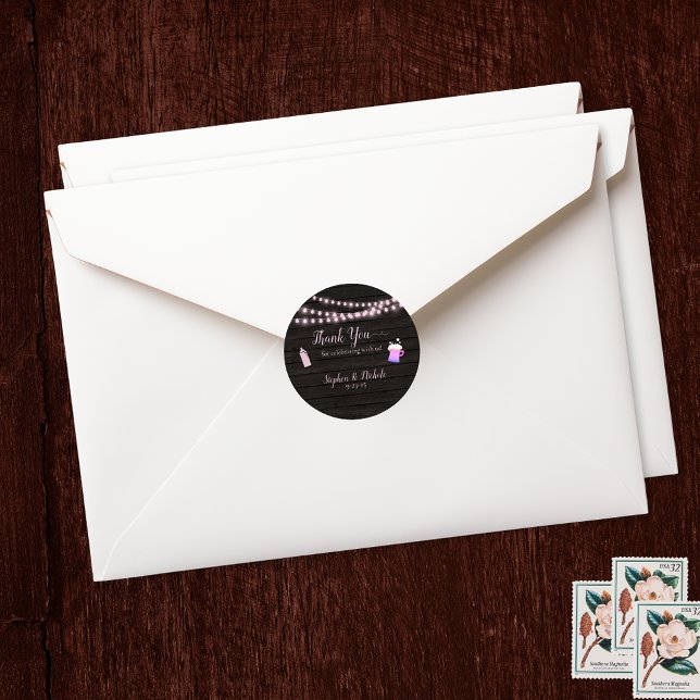 Baby Braut Pink Baby Dusche Danke Runder Aufkleber (Von Creator hochgeladen)