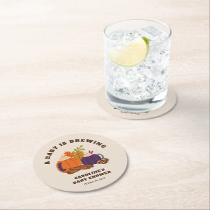 Baby Braut Pumpkin Coffee Fall Baby Dusche Runder Pappuntersetzer