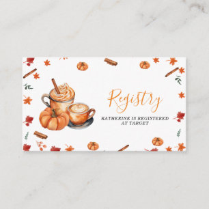 Baby Braut Pumpkin Spice Baby Dusche Registrierung Begleitkarte