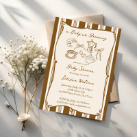 Baby braut retro gestreifte Kaffee-Baby-Party