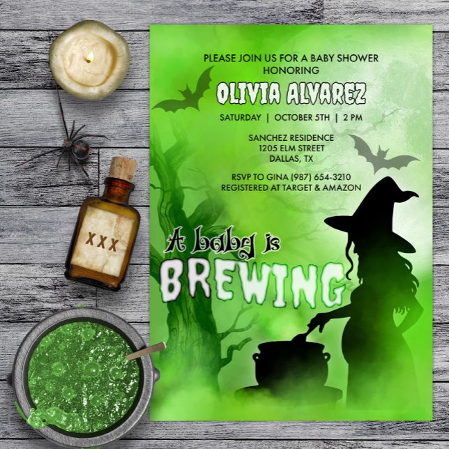 Baby braut Spooky Hexendusche Einladung (Von Creator hochgeladen)