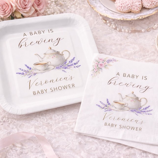 Baby Braut Tee-Party  Pappteller (Von Creator hochgeladen)