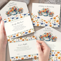 Baby Braut Teekanne und Teacups Baby Dusche