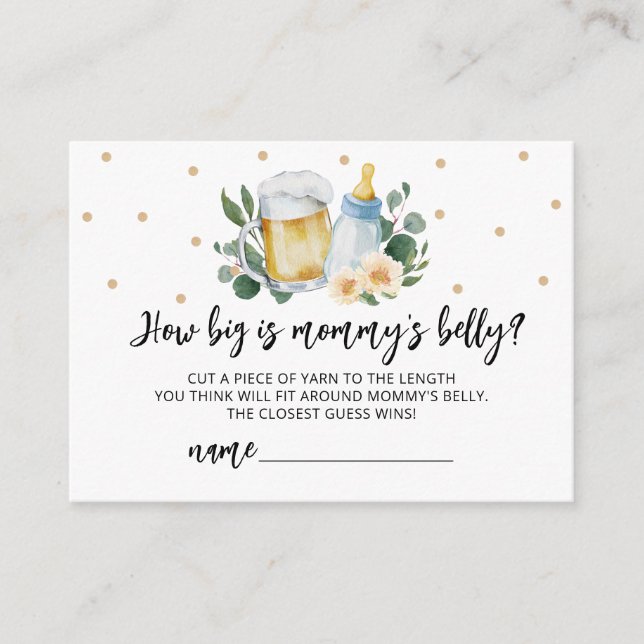 Baby braut, wie groß Mama's Bauchkarte ist Begleitkarte (Vorderseite)
