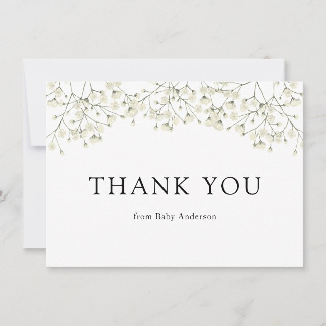 Baby Breath Dusche Vielen Dank Dankeskarte (Vorderseite)