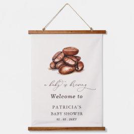 Baby Brechen Coffee Baby Dusche Begrüßungszeichen Wandteppich Mit Holzrahmen