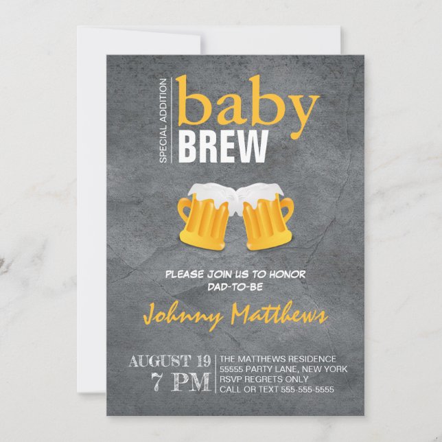 Baby Brew Beer Celebration für Vater Einladung (Vorderseite)