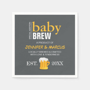 Baby Brew Couple's Beer Baby Shower Serviette