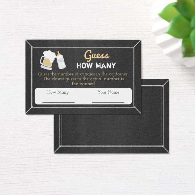 Baby Brewing Babydusche schätzt wie viele Gästekar (Schreibtisch)