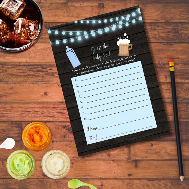 Baby Brewing Blue rät das Baby Food Dusche Spiel Einladung (Von Creator hochgeladen)