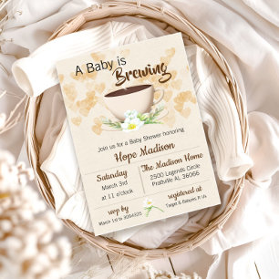 Baby Brewing Coffee Baby Shower Einladung