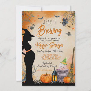 Baby Brewing Halloween Baby Shower Einladung