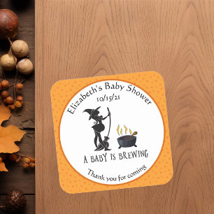 Baby Brewing Hexendusche Danke Halloween Quadratischer Aufkleber