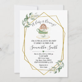 Baby Brewing Ostertee Grüne Dusche einladen Feiertagskarte