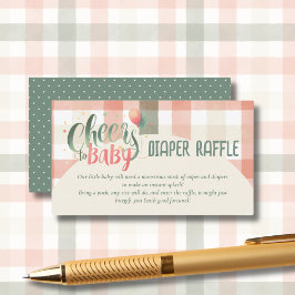 Baby Brewing Sage Peach Gingham Details Cards Begleitkarte