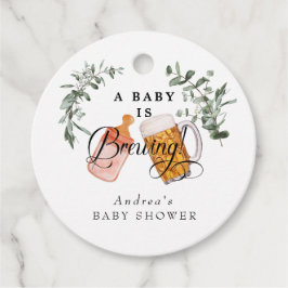 Baby Brewing | Wasserfarben-Babydusche Geschenkanhänger