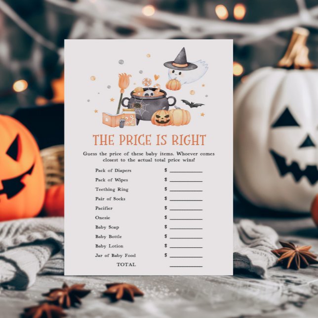 Baby bricht Orange Der Preis ist das richtige Spie (Baby is Brewing Baby Shower The Price is Right Game)