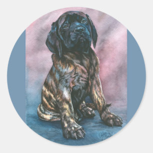 Baby Brindle Mastiff Runder Aufkleber
