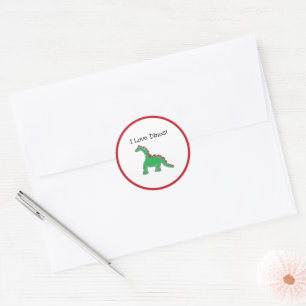Baby Brontosaurus Cartoon Dinosaur Gear Runder Aufkleber