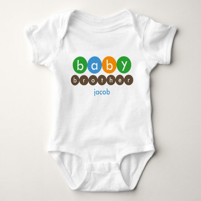 Baby Brother Dots Personalisiert Baby Strampler (Vorderseite)
