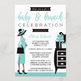 Baby & Bruch Baby Dusche Einladung, Aquamarin, Bla Einladung