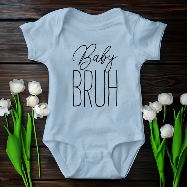 Baby Bruh Funny Little Brother Zitat Strampler (baby bruh funny baby boy outfit baby shower)