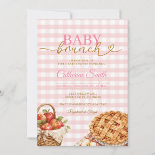 Baby Brunch Apfelkuchen Baby Shower Gingham Einladung