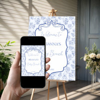 Baby-Brunch-Blaue-Toile-Schleifen-Baby-Shower-Will