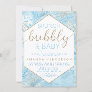 Baby Brunch Blue Marble Baby Dusche Einladung
