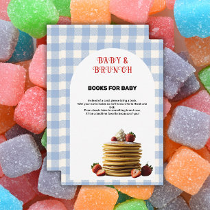 Baby & Brunch Blue Strawberry Pancakes Baby Dusche Begleitkarte