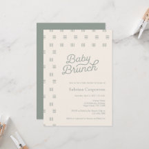 Baby Brunch | Minimalistisch Sage Boho Einladung