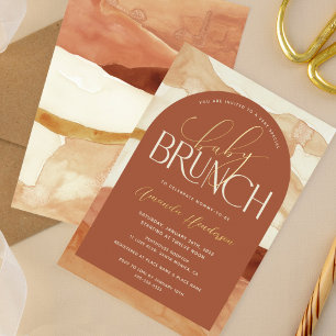 Baby Brunch Neutrale Ton Folien Einladung