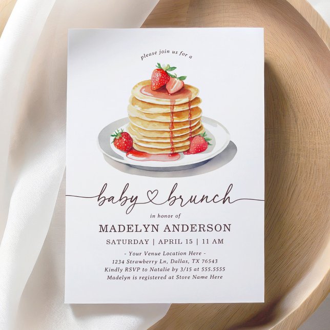 Baby Brunch Pancake Baby Dusche Einladung (Von Creator hochgeladen)