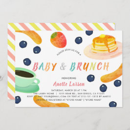 Baby & Brunch Pancake Coffee Berry Baby Dusche Einladung