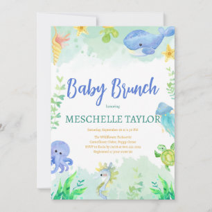 Baby Brunch unter der Blue Green Baby Dusche Einladung