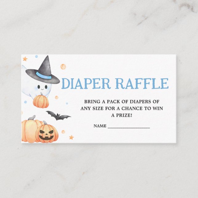 Baby brütet Blue Halloween Diaper Raffle Begleitkarte (Vorderseite)