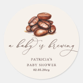 Baby brütet Coffee Gender Neutral Baby Dusche Runder Aufkleber