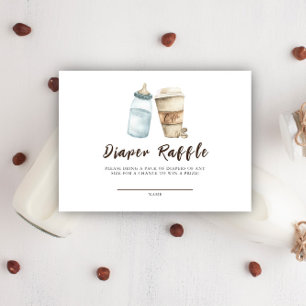 Baby brütet Kaffee Windeln Raffle Begleitkarte